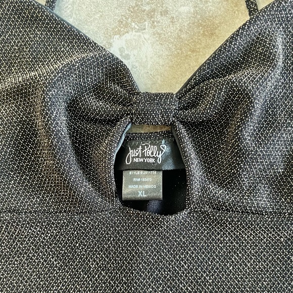 Just Polly NY 2 Piece Set Metallic Sparkle Skirt & Crop Tank NWT Bow Keyhole. - Picture 7 of 12